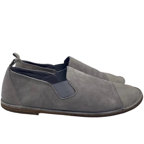 Vince Shoes - Vince Shoes Gray Leather Suede Slip On Flats Casual Italy Womens Cap Toe Sz 7.5